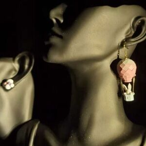 Charming Pink and Gold Balloon Earrings